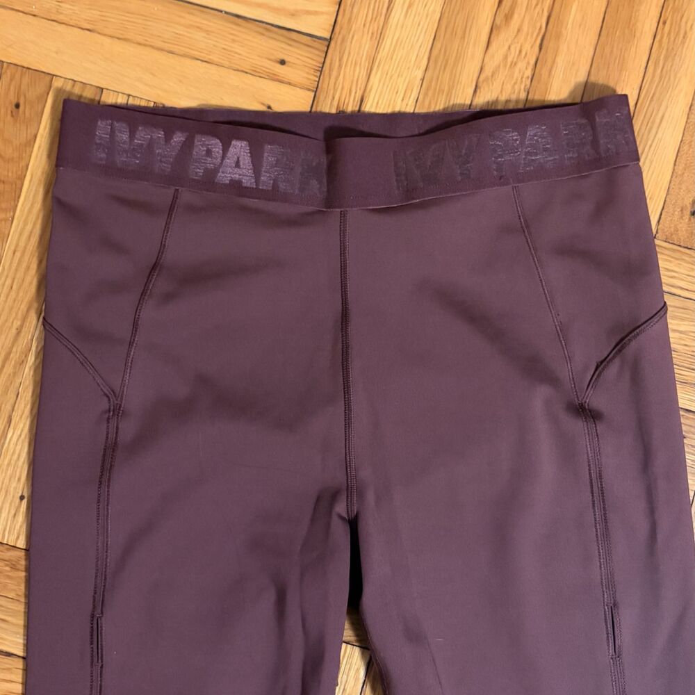 Ivy Park Maroon Athletic Leggings With Side Slits | Edgy Activewear L